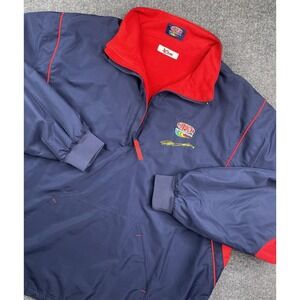 Nascar Jeff Gordon DuPont Reversible Jacket Windbreaker Fleece Coat Racing L